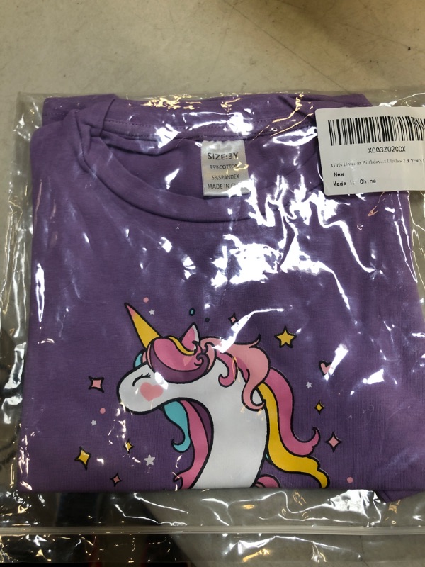 Photo 1 of girls unicorn shirt - purple - size 2/3 years old 