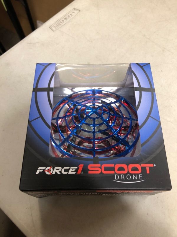 Photo 2 of Force1 Scoot Combo Hand Operated Drone for Kids or Adults - Hands Free Motion Sensor Mini Drone, Easy Indoor Rechargeable UFO Flying Ball Drone Toy for Boys and Girls (Red/Blue)