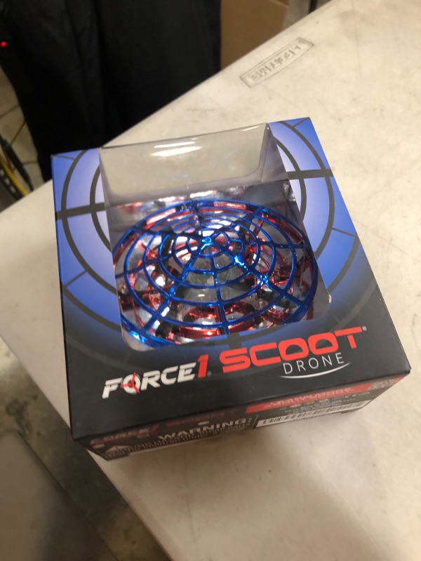 Photo 2 of Force1 Scoot Combo Hand Operated Drone for Kids or Adults - Hands Free Motion Sensor Mini Drone, Easy Indoor Rechargeable UFO Flying Ball Drone Toy for Boys and Girls (Red/Blue)