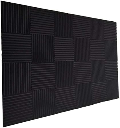 Photo 1 of 21 pcs Pack Acoustic Panels Soundproof Studio Foam for Walls Sound Absorbing Panels Sound Insulation Wedge for Studio, 1" X 12" X 12" (Black)