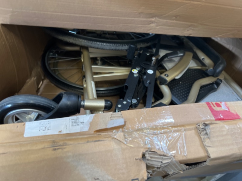 Photo 1 of HomyKing Ultra Lightweight Wheelchair, Foldable Transport Wheelchairs for Adults with Swing-Away Footrest