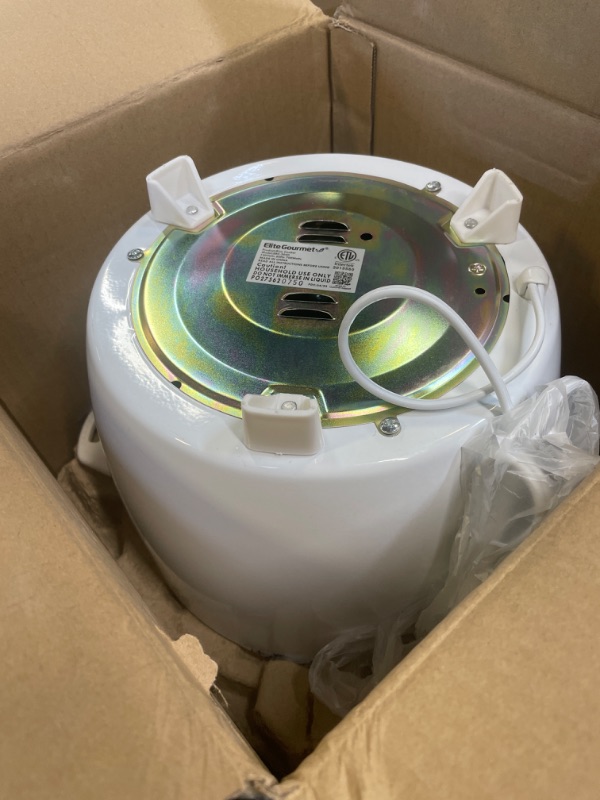 Photo 3 of Elite Gourmet ERC-2020 Electric Rice Cooker with Stainless Steel Inner Pot Makes Soups, Stews, Grains, Cereals, 20 Cups, White 20 Cups Cooked