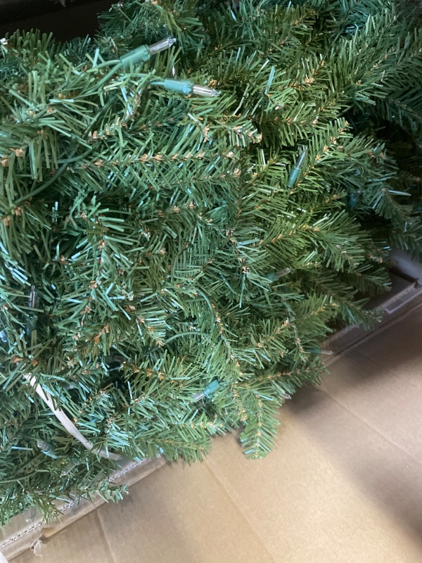 Photo 4 of National Tree Company Pre-Lit Artificial Full Christmas Tree, Green, 12 Feet & Company Pre-Lit Artificial Christmas Garland, Green, Crestwood Spruce, White Lights, Decorated, 9 Feet