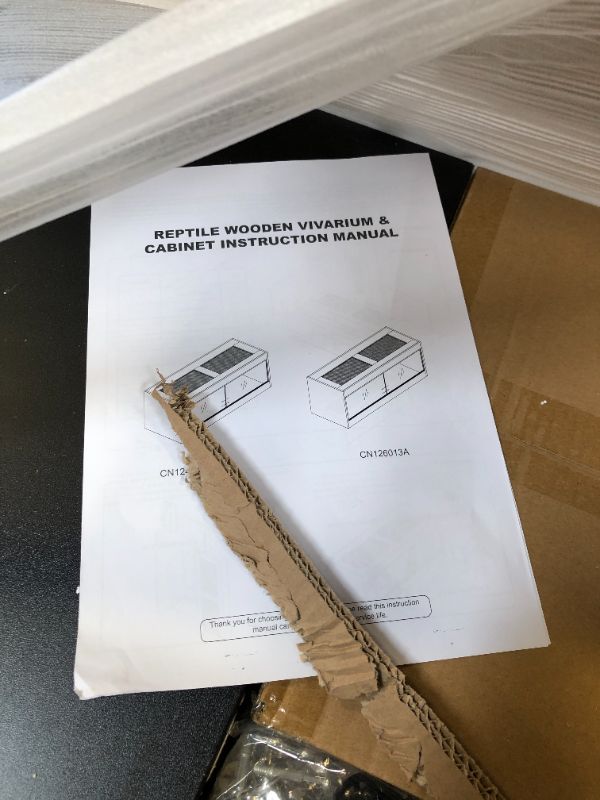 Photo 1 of OIIBO 67 Gallon Reptile Original Wood Enclosure, 48"x18"x18" Large Reptile Terrarium with Double Hinge Sliding Doors and Top Screen Ventilation Reptiles Habitat Lounge Black 48"x18"x18"(67 Gal)