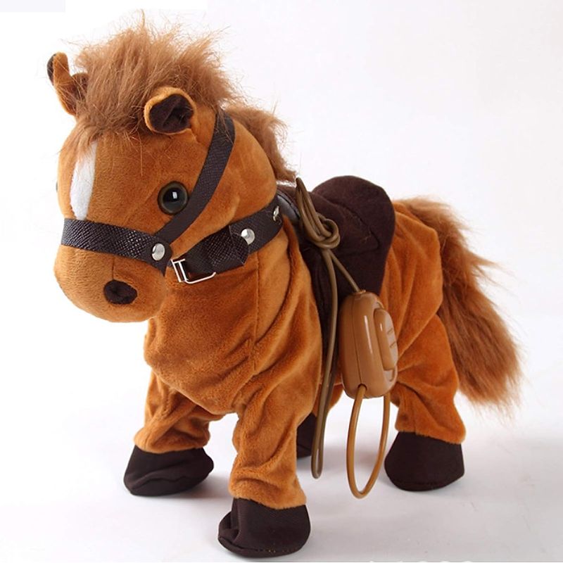 Photo 1 of Haktoys Walk Along Horse with Remote Control Leash, Dancing Singing Walking Musical Pony Pet, Realistic Animal Design with 9 Different Child-Friendly Songs
