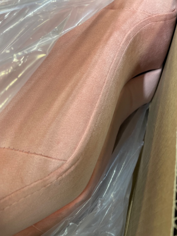 Photo 3 of 24KF Velvet Upholstered Tufted headboard Vertical Channel Design Queen/Full -Blush Queen/Full Blush-queen