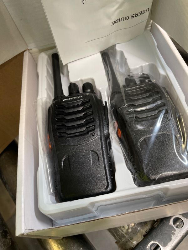 Photo 1 of Baofeng Walkie Talkies 888S Rechargeable Long Range with Earpieces for Adults, 16 Channel Professional Radio Handheld Two Way Radios Li-ion Battery and Charger Included