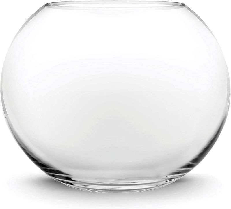 Photo 1 of CYS EXCEL Glass Bubble Bowl (H-6" W-8", Approx. 3/4 Gal.) | Multiple Size Choices Fish Bowl Vase | Glass Round Bowl Terrarium | Globe Flower Vase Centerpiece
