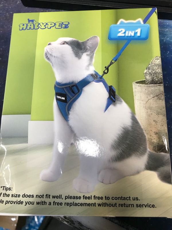 Photo 2 of [Plaid] Cat Harness and Leash Set, Adjustable Kitten Harness, Escape Proof Cat Leash, Soft Breathable Vest for Walking Cat

