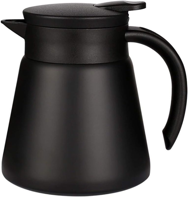 Photo 1 of 
SMALL--Goeielewe Thermal Coffee Carafe Tea Pot 20 Oz Stainless Steel Insulation Pot Double Wall Vacuum Insulated Coffee Water & Beverage Dispenser (Black)