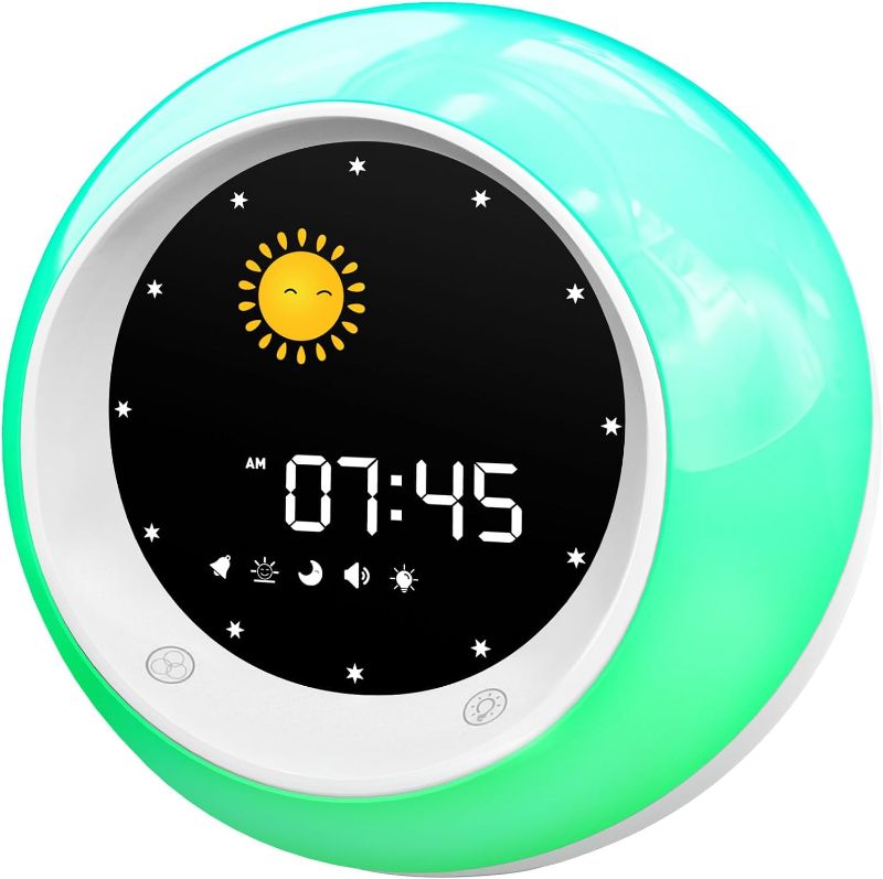 Photo 1 of I.CODE Sun & Moon Rise Kids Alarm Clock, Children's Sleep Trainer ,Sleep Sound Machine, Wake Up Light & Night Light ,Teach Kids Day & Night