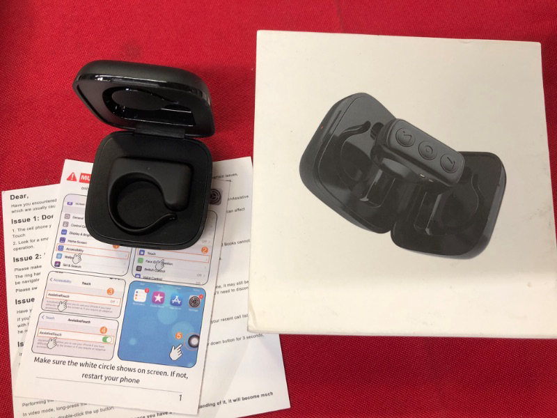 Photo 1 of TIK TOK Wireless Page Turner Tiktok Scrolling Button Ring Fingertip Bluetooth Remote Control with Charging Case for iPhone Android ipad Cell Phone (Black)
