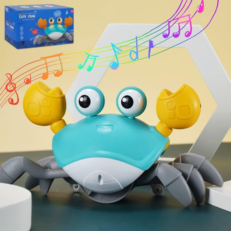 Photo 1 of Baby Crawling Crab Toy Baby Sensory Toys Tummy Time Toy Gifts for Boy Girl with Auto Crawl System Music for Walking Toddler Birthday Gift