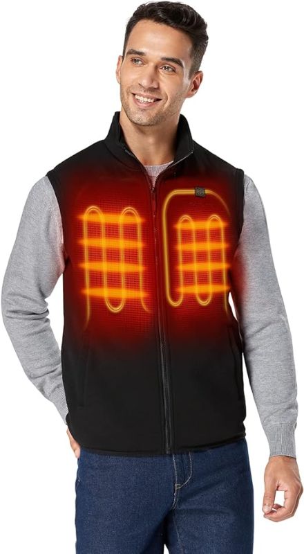 Photo 1 of ORORO Men's Fleece Heated Vest with Battery Pack