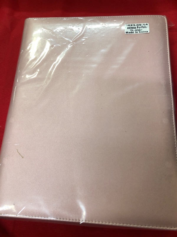 Photo 1 of Toplive Portfolio 3 Ring Binder Padfolio Folder Business Leather Padfolio Letter A4 Size Document Organizer for Interview Conference Resume, Rose Gold A4 3 Ring without Clipboard Pink