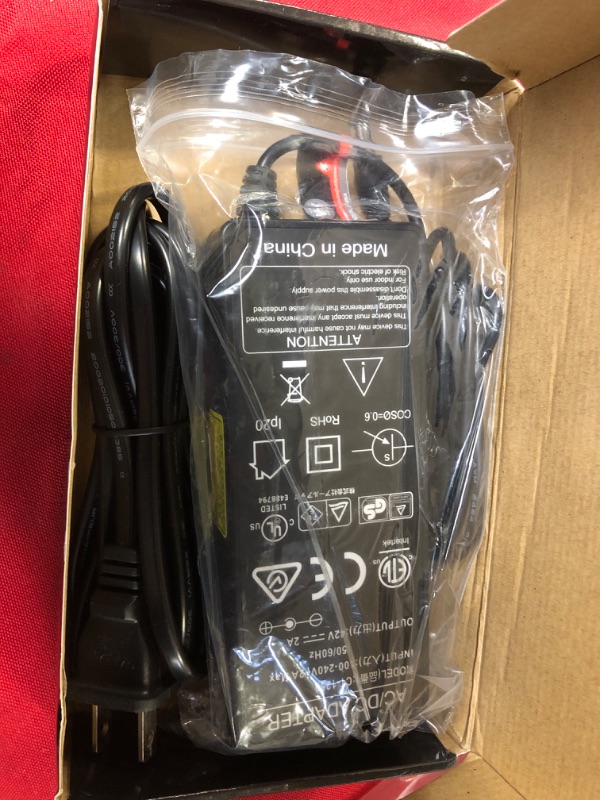 Photo 2 of 42V 2A Electric Scooter Charger Compatible with Hiboy S2, S2 Lite, S2 Pro, KS4, KS4 Pro, NEX3, NEX, NEX5, Max, Max V2, Max3, FCA133-42105, CS-518 Power Charger