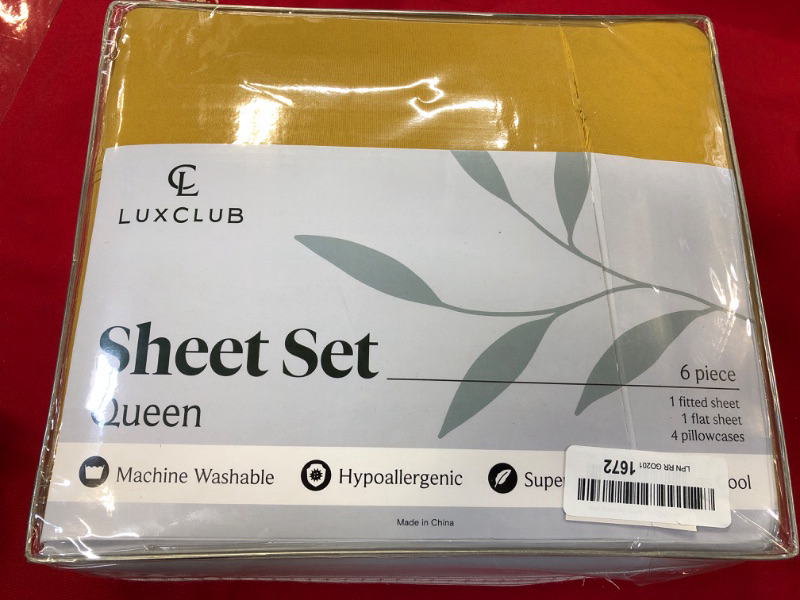 Photo 1 of 
LuxClub 6 PC Queen Sheet Set, Breathable Luxury Bed Sheets, Deep Pockets 18" Eco Friendly Wrinkle Free Cooling Sheets Machine Washable Hotel Bedding...