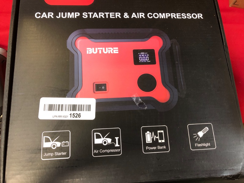 Photo 2 of 
Portable Car Jump Starter with Air Compressor, BUTURE 150PSI 4500A 26800mAh Booster Pack (All Gas/8.0L Diesel) Digital Tire Inflator, Fast Battery Charger 3...