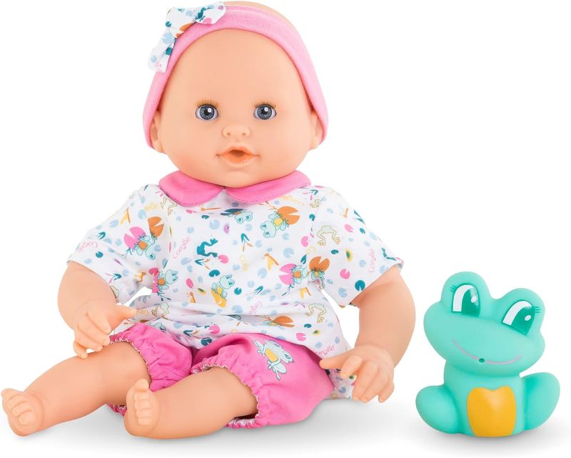 Photo 1 of 
Corolle Bébé Bath Oceane 12” Girl Baby Doll with Rubber Frog Toy, Safe for Water Play in The Bathtub or Pool, Soft Body with Vanilla Scent, for Kids Ages 18...