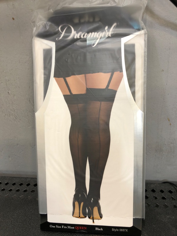 Photo 2 of Dreamgirl Thigh High Stockings With Back Seam 0007X Black,Red,White