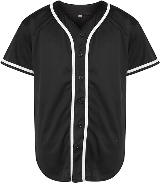 Photo 1 of 2pcs xl--- Blank Plain Hip Hop Hipster Baseball Jersey Button Down Shirts Sports Uniforms Men Women Jersey