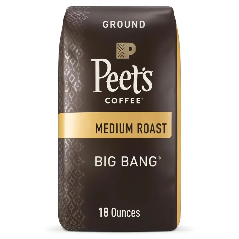 Photo 1 of exp date 02/2024   Peet's Coffee Coffee, Ground, Medium Roast, Big Bang, Peetnik Pack - 18 oz