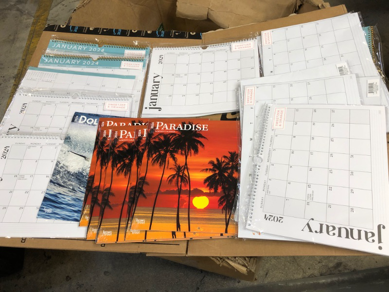 Photo 1 of Miscellaneous Box Lot  Desk Calendar from January 2024 to June 2025 - 