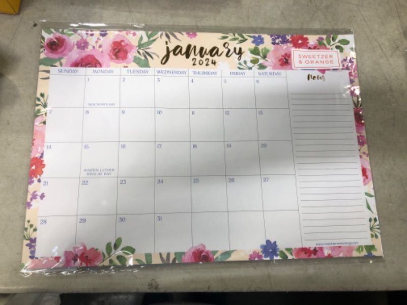 Photo 1 of S&O Watercolor Floral Large Desk Calendar from January 2024 to June 2025 - Tear-Away Table Calendar 2024-2025 - Desktop Calendar 2024-2025 - Academic Desk Calendar 2024-2025 - Desk Calendar Large