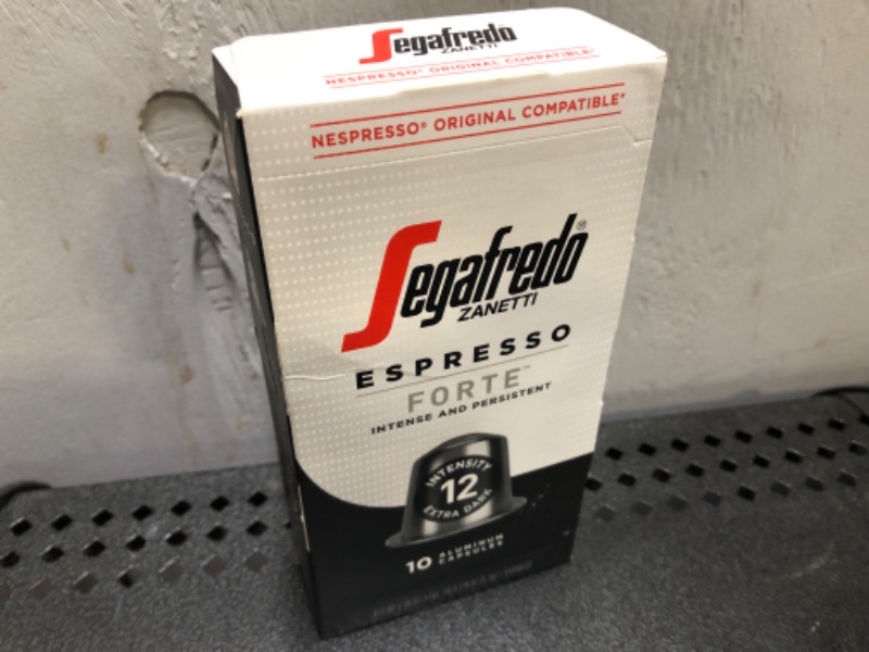 Photo 2 of 10pods ---03/2024  Segafredo Zanetti Forte Espresso Capsules, Extra Dark Roast, Intensity 12, Compatible with Nespresso Original Machines, 10 Count Aluminum Pods Forte Extra Dark Roast Pack of 1