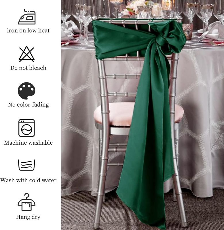 Photo 1 of  Forest Green Satin Chair Sashes Bows Decoration   