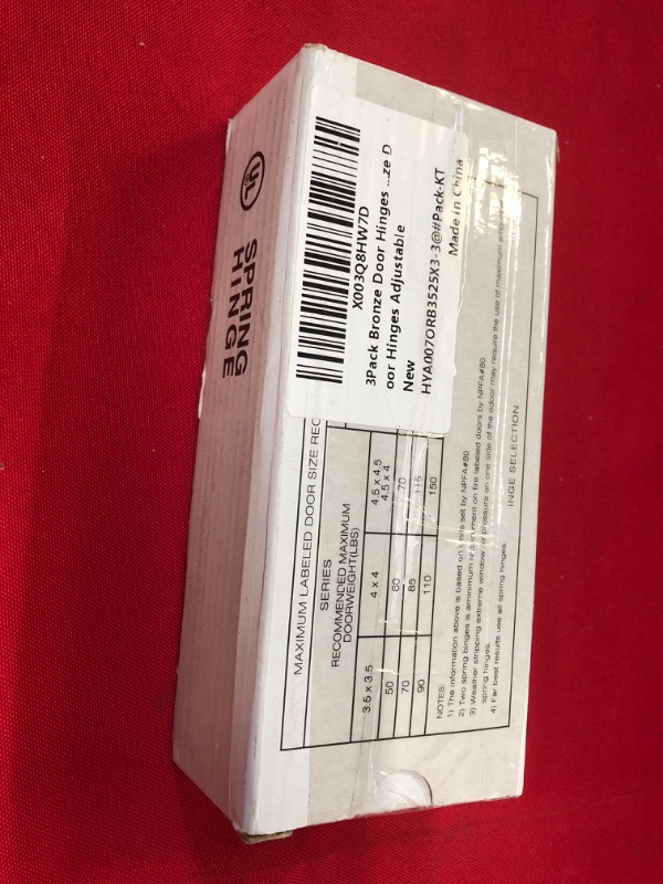 Photo 1 of Haidms 3Pack Bronze Door Hinges 3.5 Inch Self Closing Spring Door Hinges Square Residential & Heavy-Duty Door Hardware Oil Rubbed Bronze Adjustable Door Hinges 3.5 Inch - SQ CORNER Oil Rubbed Bronze - 3Pack