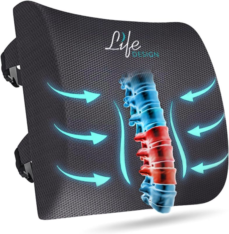 Photo 1 of 
Life Design Back Support Pillow for Office Chair – Memory Foam Pillow for Desk Chair – Back Support for Gaming Chair – Lumbar Support Pillow for Car – Back...