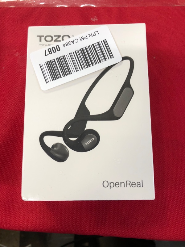 Photo 2 of TOZO OpenReal Open Ear Headphones Bluetooth 5.3 Air Conduction Wireless Headphones Sport Earbuds with Premium Sound, Dual-Mic Call Noise Reduction Earphones with Hair Band for Cycling Matte Black