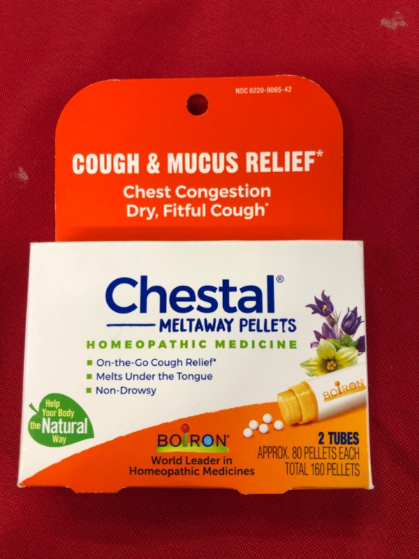 Photo 2 of Boiron Chestal Cough and Mucus Relief for Adults, White, 80 Count, Pack of 2 80 Count (Pack of 2) Tubes