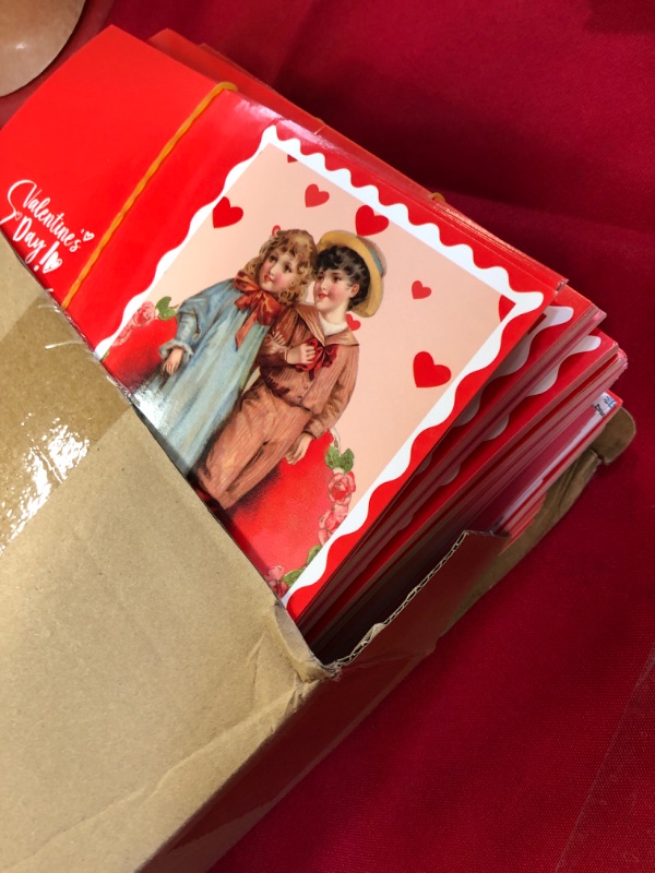 Photo 2 of 160 Sets Vintage Valentines Day Cards for Adults Including 160 Retro Cute Greeting Cards Bulk 160 Envelopes and 160 Pcs Heart Stickers for School Classroom Exchange Valentine Kids Party Gifts