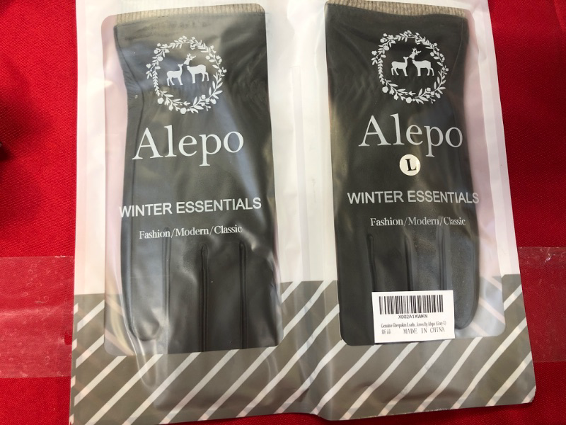 Photo 2 of Alepo Winter Leather Gloves for Men, Warm Thermal Touchscreen Texting Typing Dress Driving Motorcycle Gloves Wool Lining