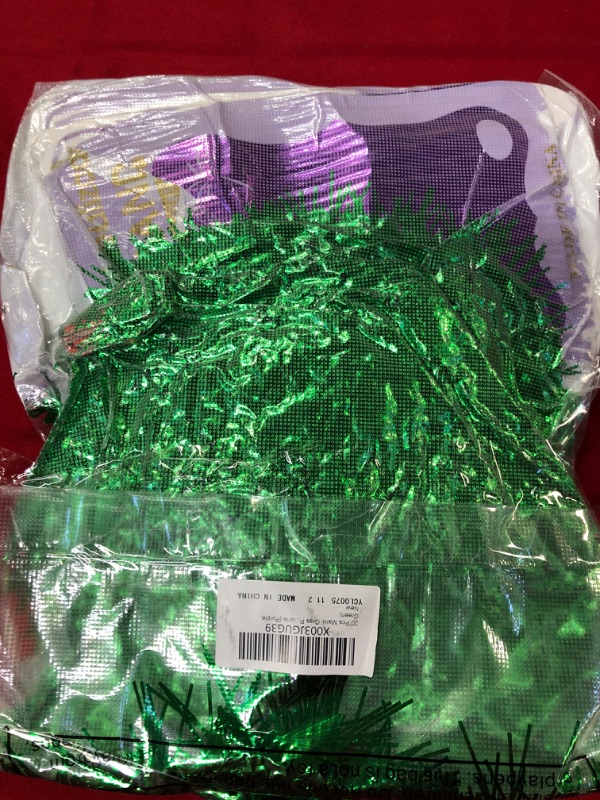 Photo 2 of 20 Pcs Mardi Gras Parade Float Decorations Including 8 Pcs 10 ft Metallic Foil Fringe Curtains 12 Pcs 6.5 ft Tinsel Garland for Carnival St. Patrick's Day Party Car Decorations (Purple, Green) Bright Style