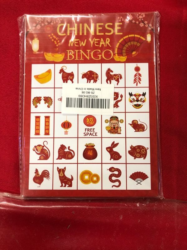 Photo 2 of  Chinese New Year Bingo Games, Lunar New Year Games, Chinese New Year Bingo, Chinese New Year Activity, Chinese New Year Party Decorations Supplies, 24 Players Bingo Games (B03)