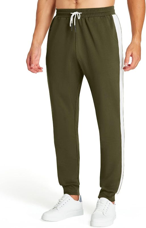 Photo 1 of KPSUN Mens Cotton Sweatpants with Deep Pockets Tapered Athletic Joggers Pants for Workout, Running  LG