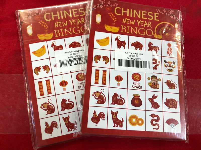 Photo 1 of Chinese New Year Bingo Cards, Chinese New Year Game for 24 Players, Spring Festival Games for Family Friends School Classroom Activities, Holiday Party Favors Supplies Decorations(10) 2PK