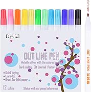 Photo 1 of Dyvicl Shimmer Markers - Double Line Outline Markers - Self-Outline Metallic Markers - Double Line Pens for Art