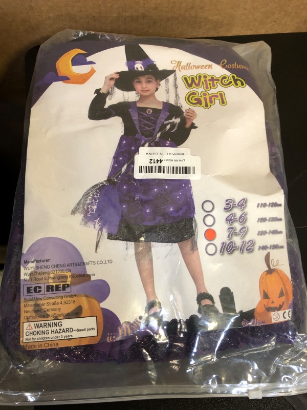 Photo 1 of Girl Size 7/9--Halloween Costume Witch Girl-Purple