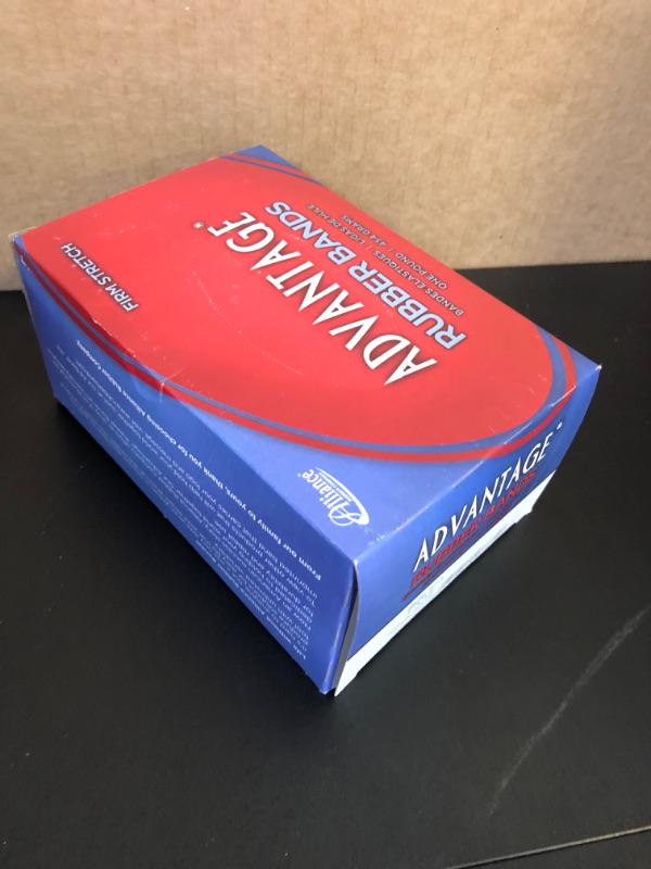Photo 1 of Alliance Rubber 26735 Advantage Rubber Bands Size #73, 1 lb Box Contains Approx. 240 Bands (3 inch x 3/8 inch, Natural Crepe)