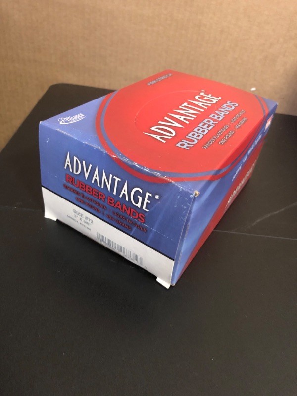 Photo 2 of Alliance Rubber 26735 Advantage Rubber Bands Size #73, 1 lb Box Contains Approx. 240 Bands (3 inch x 3/8 inch, Natural Crepe)