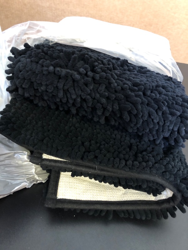 Photo 2 of BYSURE Black Bathroom Rugs Sets Black