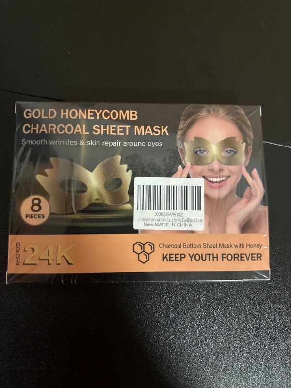 Photo 2 of 24k Gold Eye Masks, Under Eye Patches Honeycomb Eye Treatment Mask for Dark Circles and Puffiness, Eye Care Pads Skincare Reduce Puffy Wrinkles Eye Patch Gift