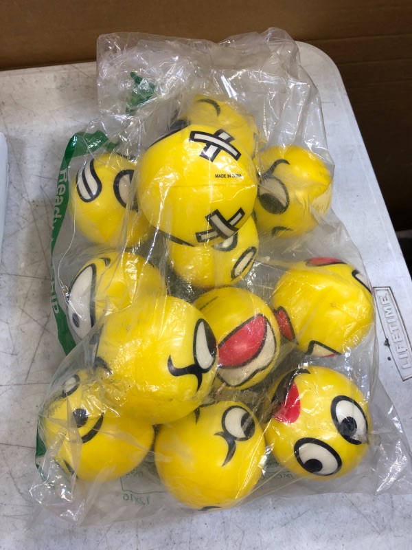 Photo 1 of 3" Emoji Smile FACE Emoticon Stress Squeeze Ball 1 Dozen
