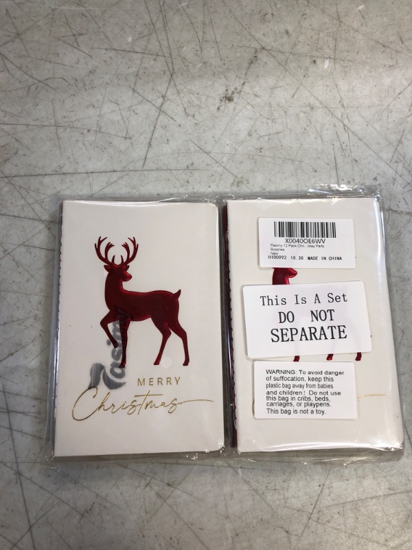 Photo 2 of 12 Pack Christmas Mini Notebook Xmas Pocket Notebooks with Gilded Snowflake Snowman Elk Journals Notebooks Red Gold Foil Merry Christmas Memo Pad for Christmas Gift Holiday Party Supplies