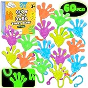 Photo 1 of 60PCS Glow in The Dark Sticky Hands - Sensory Fidget Bulk Toys, Christmas Party Favor Bags Sticky Hands for Kids Goodie Bags Birthday Party Supplies Prizes 