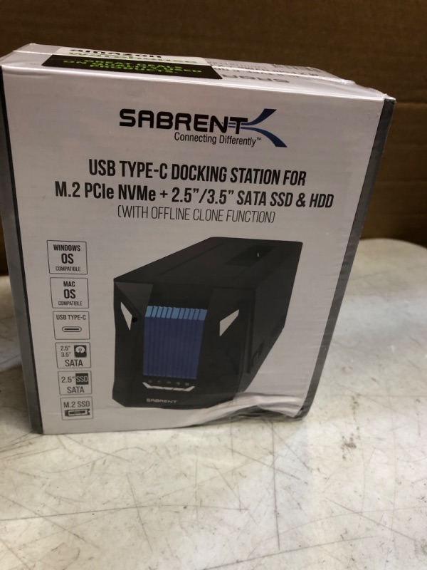 Photo 1 of SABRENT USB-C Hard Drive Docking Station, 2.5"/3.5" Inch SATA SSD & HDD Tool Free 10Gbps Docking Station, Hot Swappable, Supports 20TB Drives, for Windows and Mac (DS-UC1B)